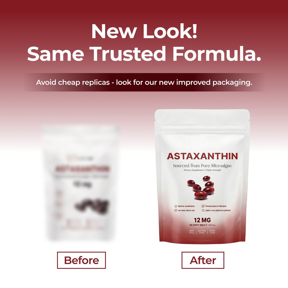 Astaxanthin 12mg Softgels – Full Body & Brain Cellular Protection For Healthy Ageing
