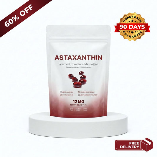 Astaxanthin 12mg Softgels – Full Body & Brain Cellular Protection For Healthy Ageing