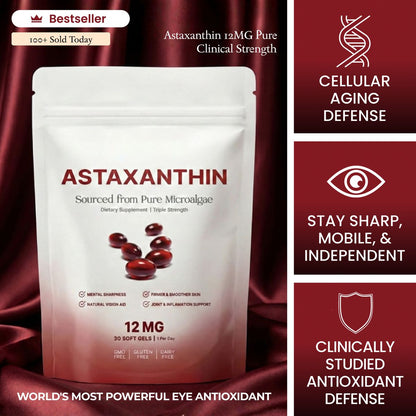 Astaxanthin 12mg Softgels – Full Body & Brain Cellular Protection For Healthy Ageing