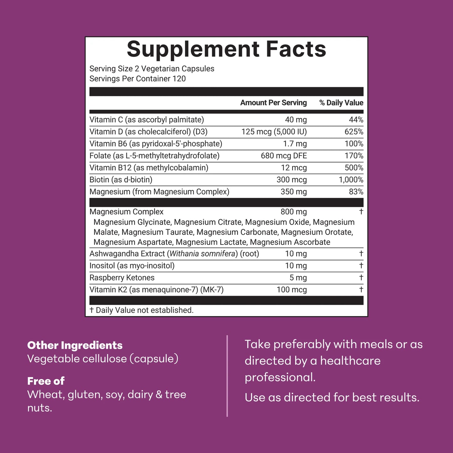 Magnesium Complex 20-in-1 for Women, 240 Vegetarian Capsules