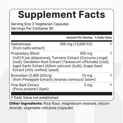 Nattokinase 10,000FU Complex, 240 Vegetarian Capsules